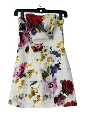 Setre strapless floral mini dress women's size S